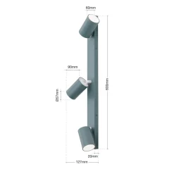 Penn loftspot, lysegrøn, længde 60 cm, stål/aluminium