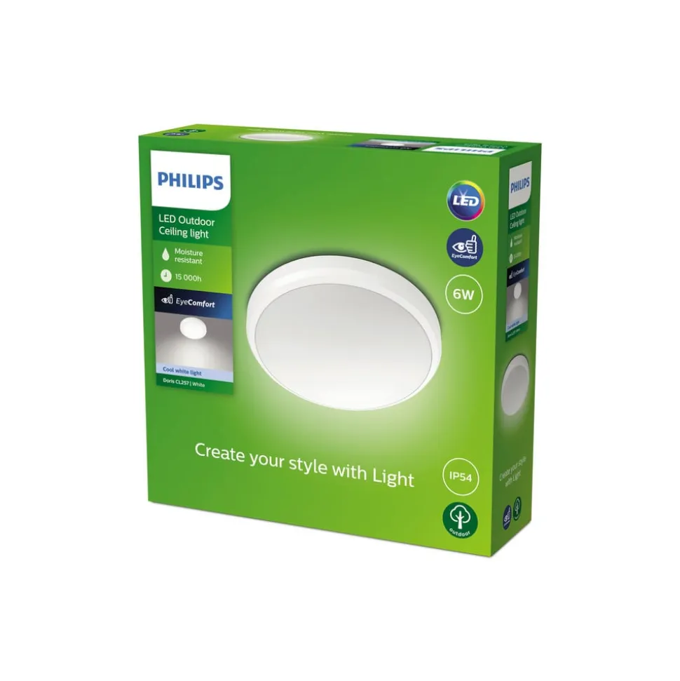 Philips Doris LED-udendørslampe IP54 4.000 K hvid