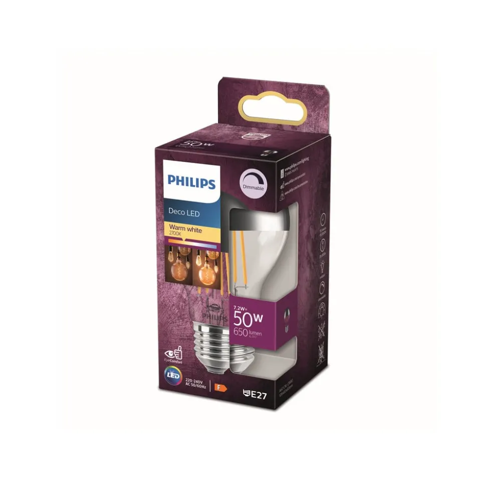 Philips E27 topforspejlet LED-pære 7,2 W varmhvid