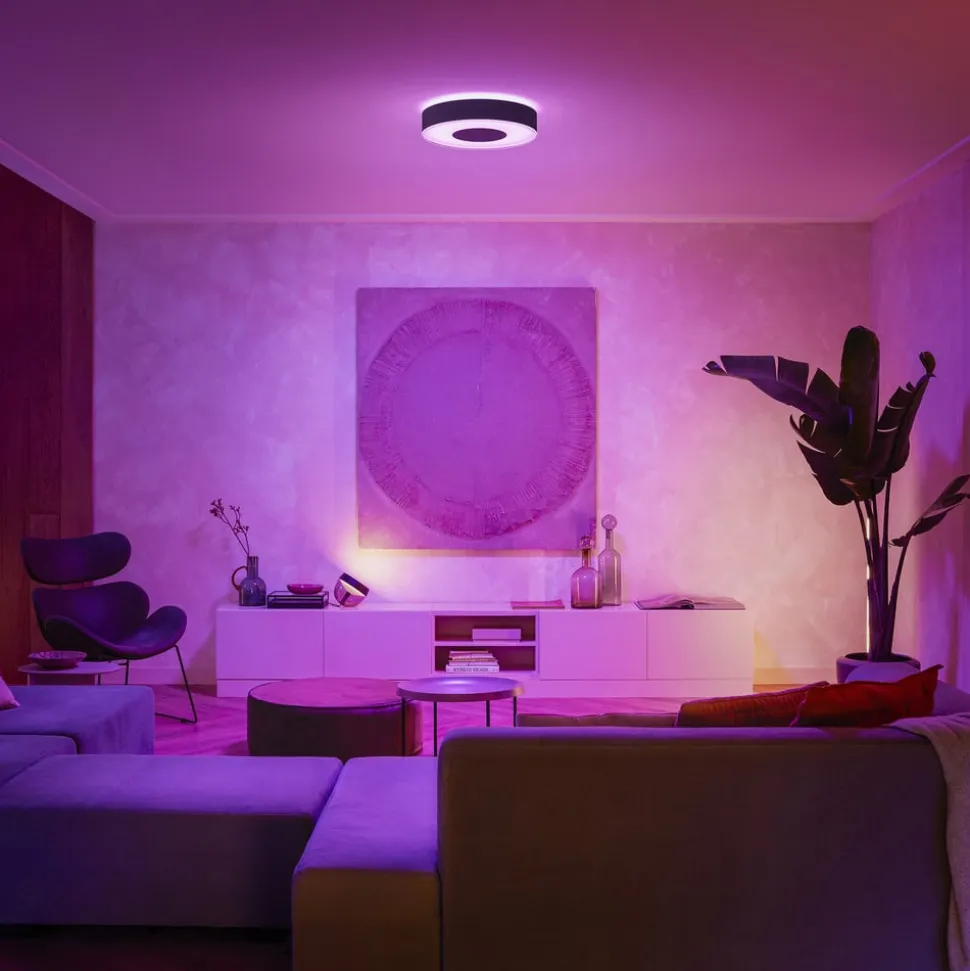 Philips Hue Infuse LED-loftslampe, 38,1 cm, sort, dæmpbar.