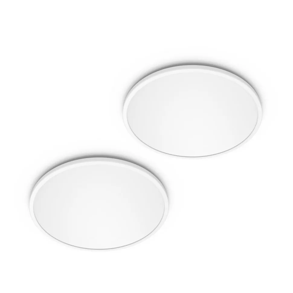 Philips LED SuperSlim 2-pak hvid IP44 Ø 30 cm 2.700 K
