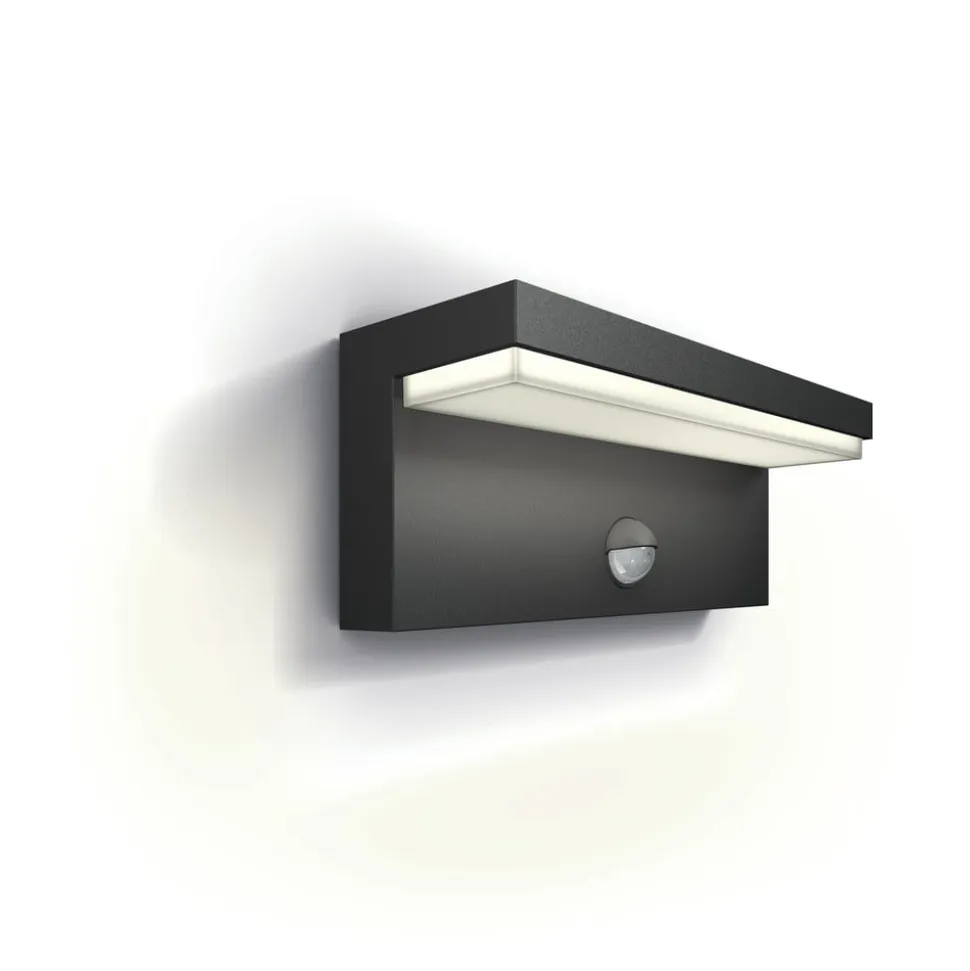 Philips LED udendørs væglampe Bustan UE, sensor, 2.700 K