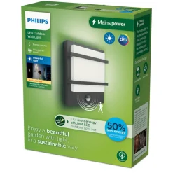 Philips LED udendørs væglampe Petronia UE, sensor