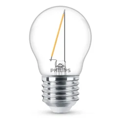 Philips LED-dråbepære E27 P45 1,4W klar