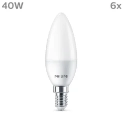 Philips LED-kerte E14 4,9 W 470m 2.700K mat 6 stk