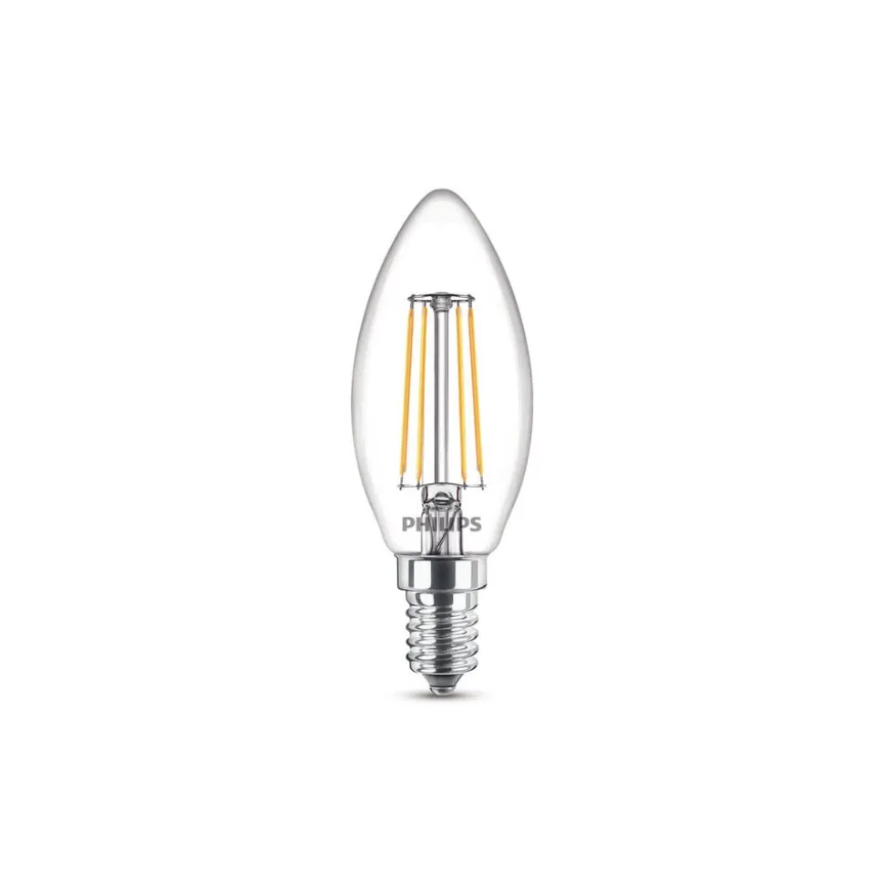 Philips LED-kerte filament E14 4,3 W 2.700 K 2 stk