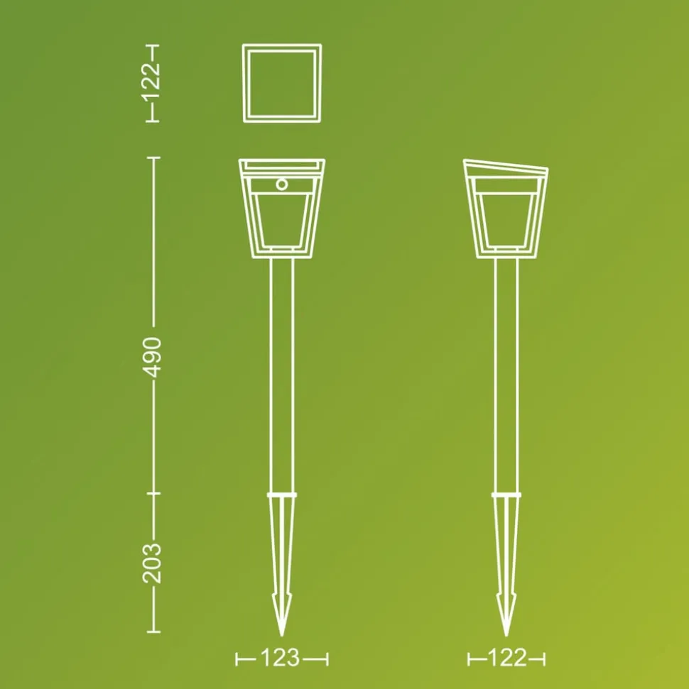 Philips LED-lampe med jordspyd Nissa UE, plast, IP44