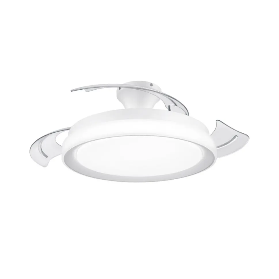 Philips LED-loftventilator Bliss, hvid/hvid, støjsvag, CCT