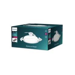 Philips LED-loftventilator Bliss, hvid/hvid, støjsvag, CCT