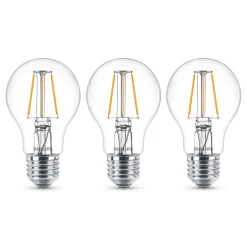 Philips LED-pære Classic E27 4,3W 2.700K klar 3stk