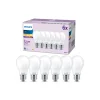 Philips LED-pære E27 7 W 806lm 2.700 K mat 6 stk