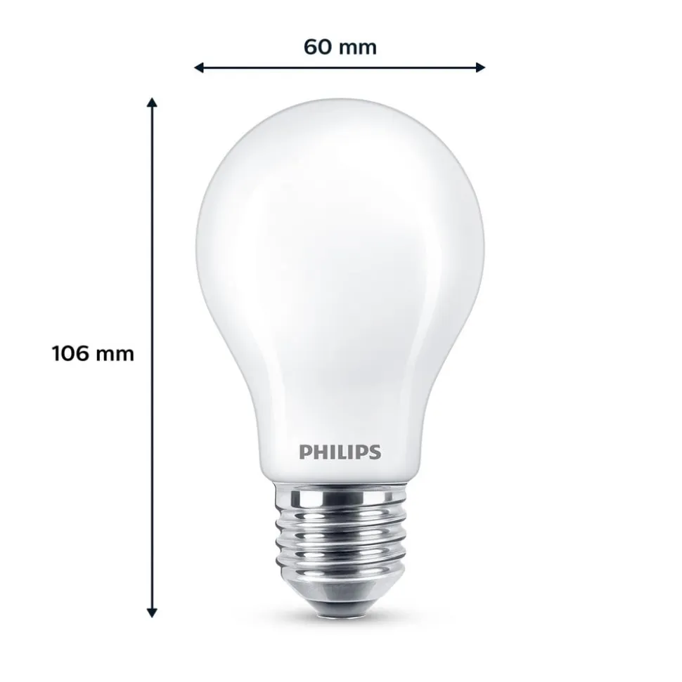 Philips LED-pære E27 7 W 806lm 2.700 K mat 3 stk