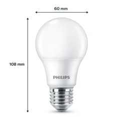 Philips LED-pære E27 8 W 806lm 2.700 K mat 6 stk