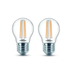 Philips LED-pære E27 P45 4,3 W filament 2.700 K, 2