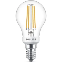 Philips LED-pære E14 P45 3,4 W klar WarmGlow