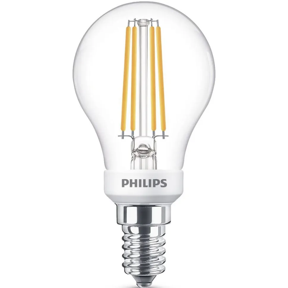Philips LED-pære E14 P45 3,4 W klar WarmGlow