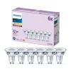 Philips LED-pære GU10 4,6W 355lm 827 klar 36° 6 stk