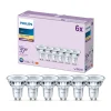 Philips LED-pære GU10 3,5W 255lm 827 klar 36° 6stk