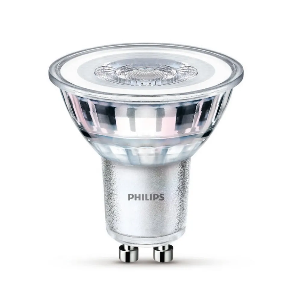 Philips LED-pære GU10 3,5W 255lm 827 klar 36° 6stk