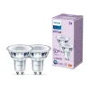 Philips LED-pære GU10 4,6W 390lm 840 klar 36° 2 stk