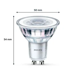 Philips LED-pære GU10 4,6W 390lm 840 klar 36° 2 stk