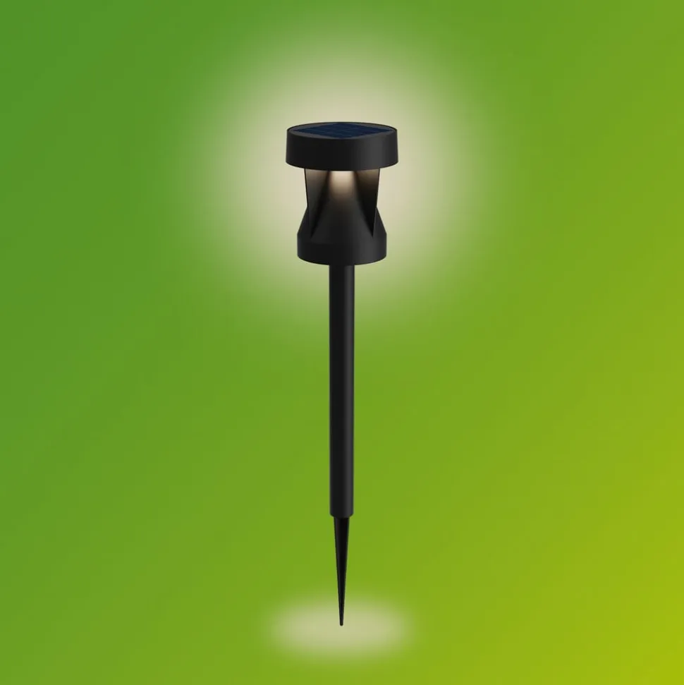 Philips LED-solcellelampe Avery, jordspyd, sort, IP44