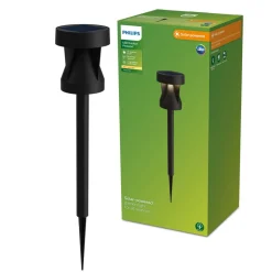 Philips LED-solcellelampe Avery, jordspyd, sort, IP44