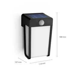 Philips LED-solcellelampe Shroud, sort/opal, 2-pak