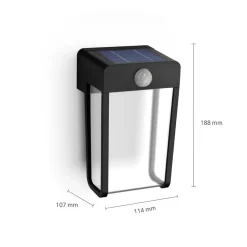 Philips LED-solcellelampe Shroud, sort/klar, sensor