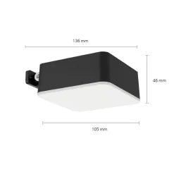 Philips LED-solcelle-væglampe Vynce, hoved 10,5 x 10,5 cm
