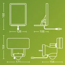 Philips LED-udendørs spotlampe Tylus, hvid, 5.000 K, sensor