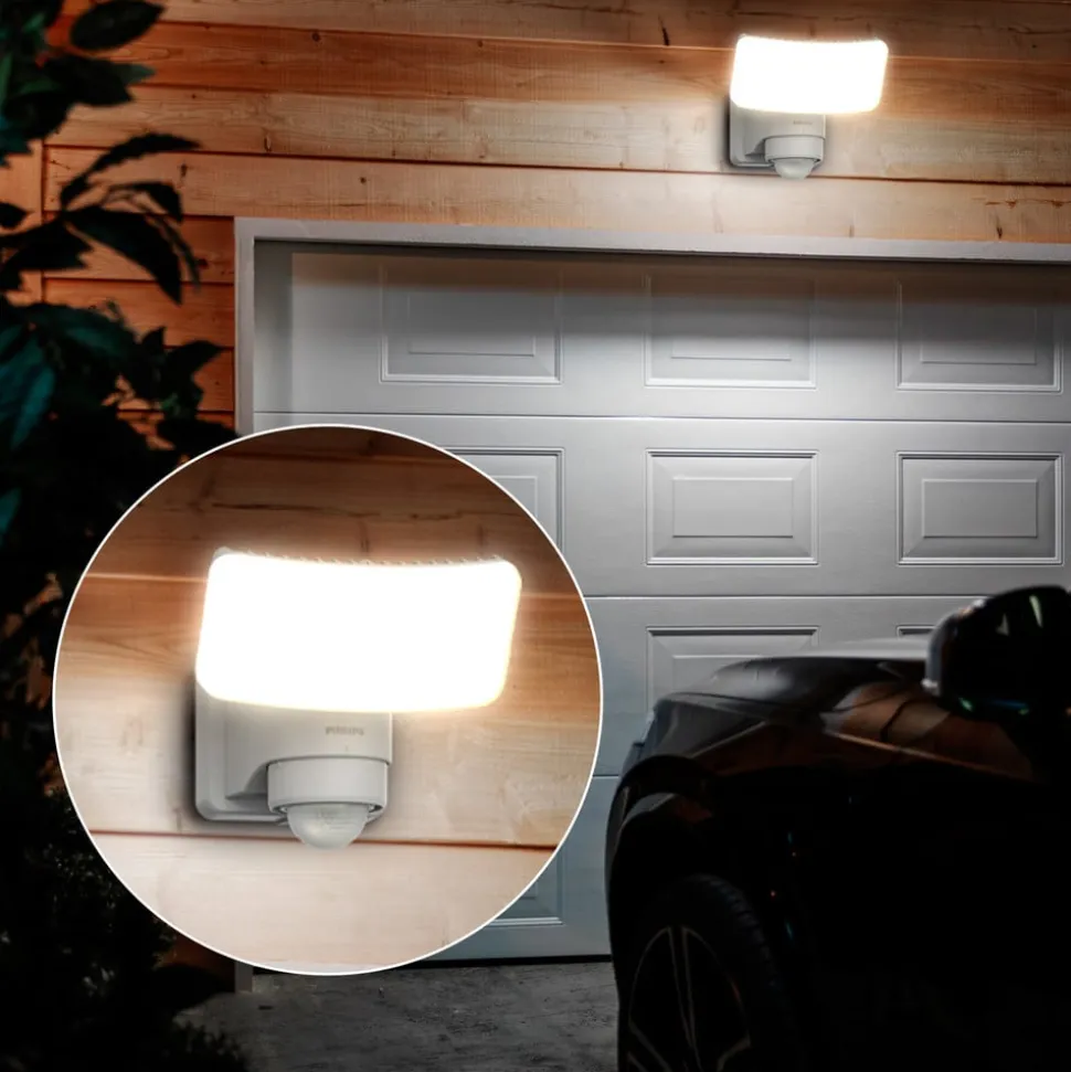 Philips LED-udendørs spotlampe Tylus, hvid, 5.000 K, sensor