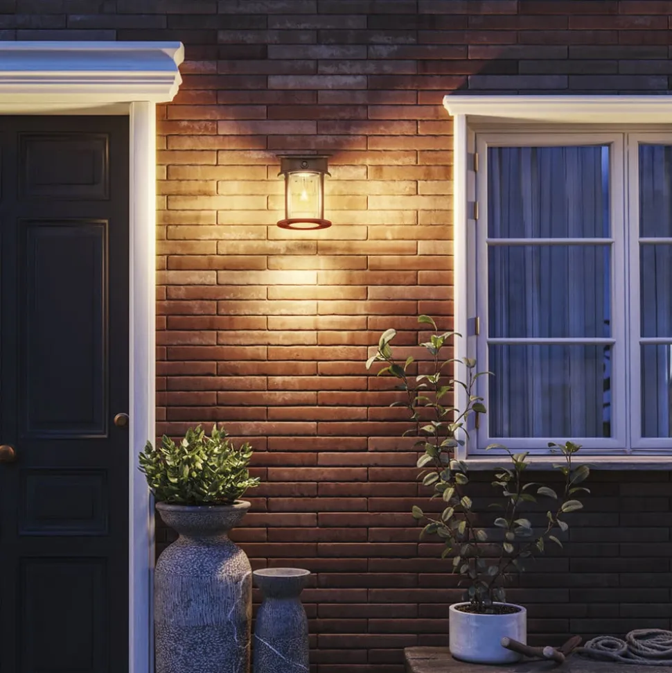 Philips LED-udendørs væglampe Geri UE Sensor, rund, IP44