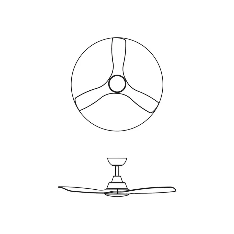 Philips LED-ventilator Olas, Ø 132 cm, brun/hvid, støjsvag
