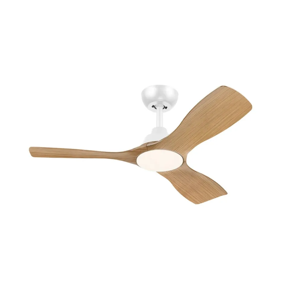 Philips LED-ventilator Olas, Ø 106 cm, brun/hvid, støjsvag