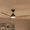 Philips LED-ventilator Olas, Ø 132 cm, brun/sort, støjsvag