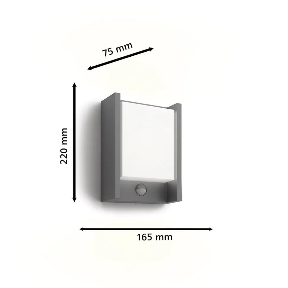 Philips LED-væglampe Arbour UE, sensor, 2.700 K