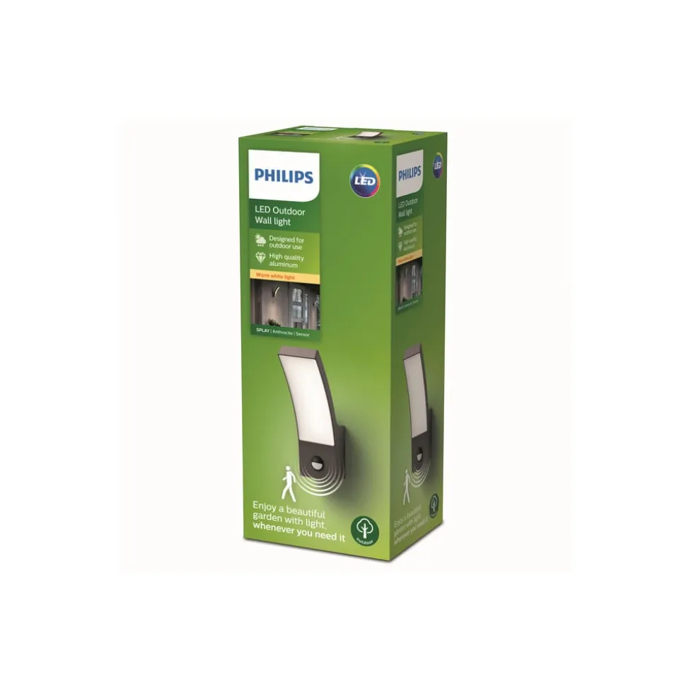 Philips Splay LED-lampe antracit, sensor, 2.700 K