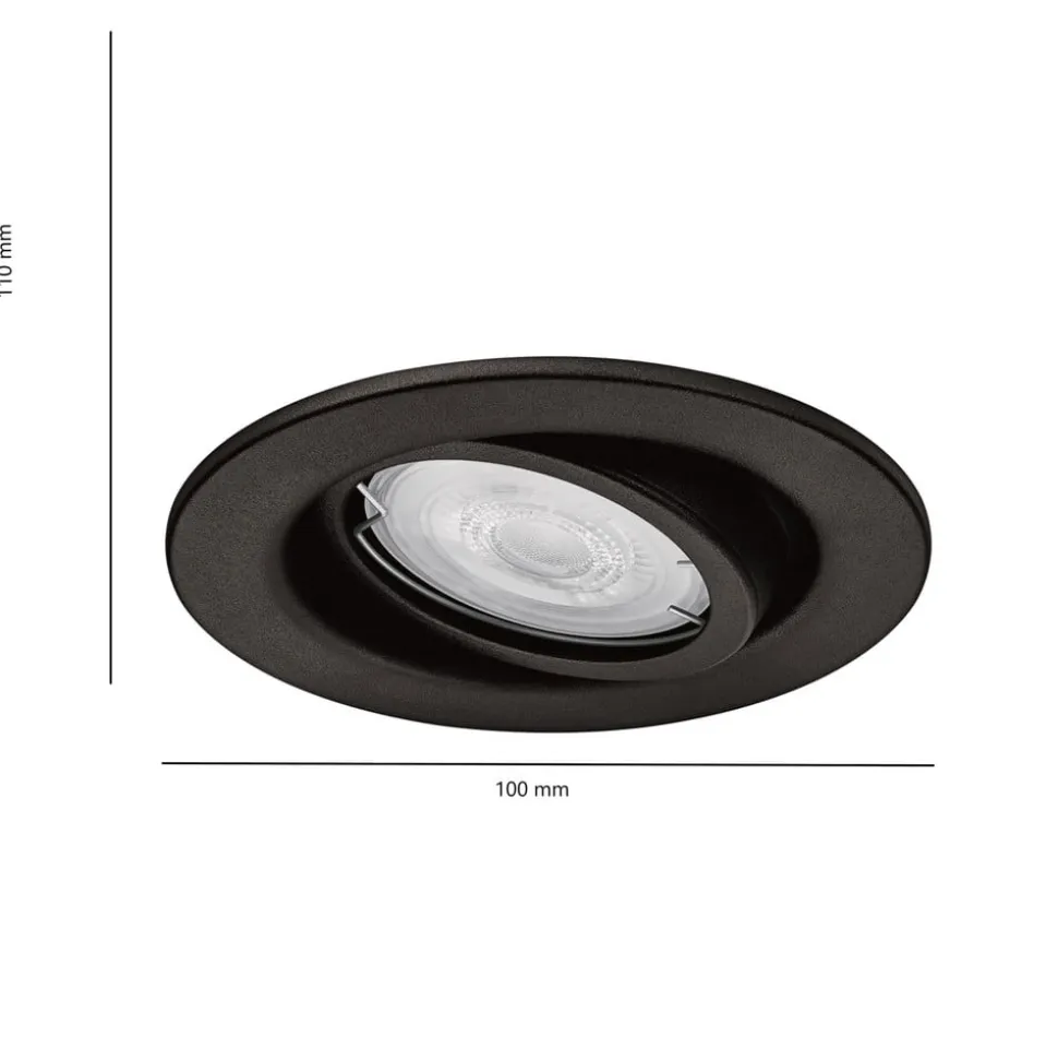Philips udendørs indbygningslampe Fresco, sort, stål, GU10