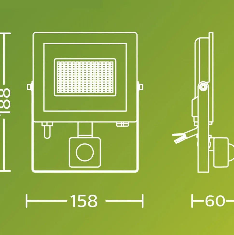 Philips udendørs LED-spot Lois UE Sensor, 14 W, 3.000 K IP65