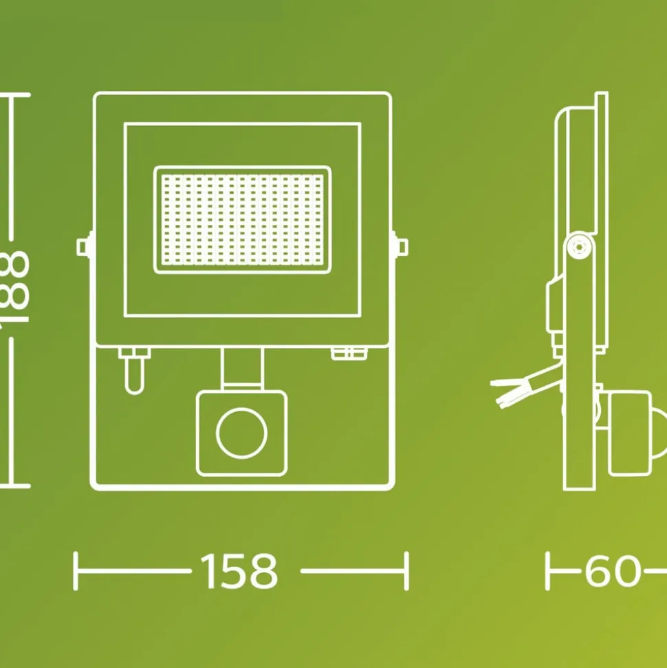 Philips udendørs LED-spot Lois UE Sensor, 14 W, 5.000 K IP65