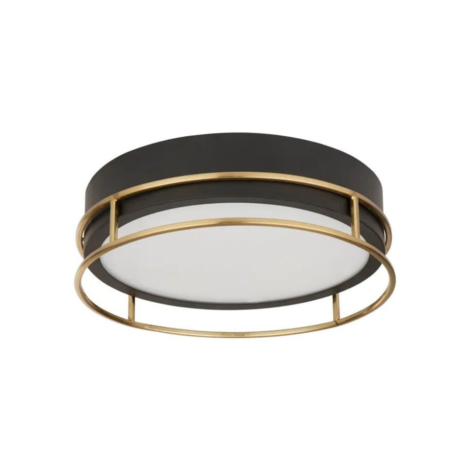 Phoenix loftslampe, Ø 30 cm, sort/messing, IP44