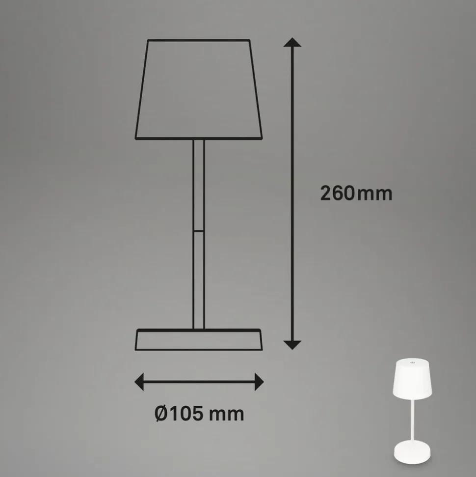 Piha LED-bordlampe med genopladeligt batteri, hvid