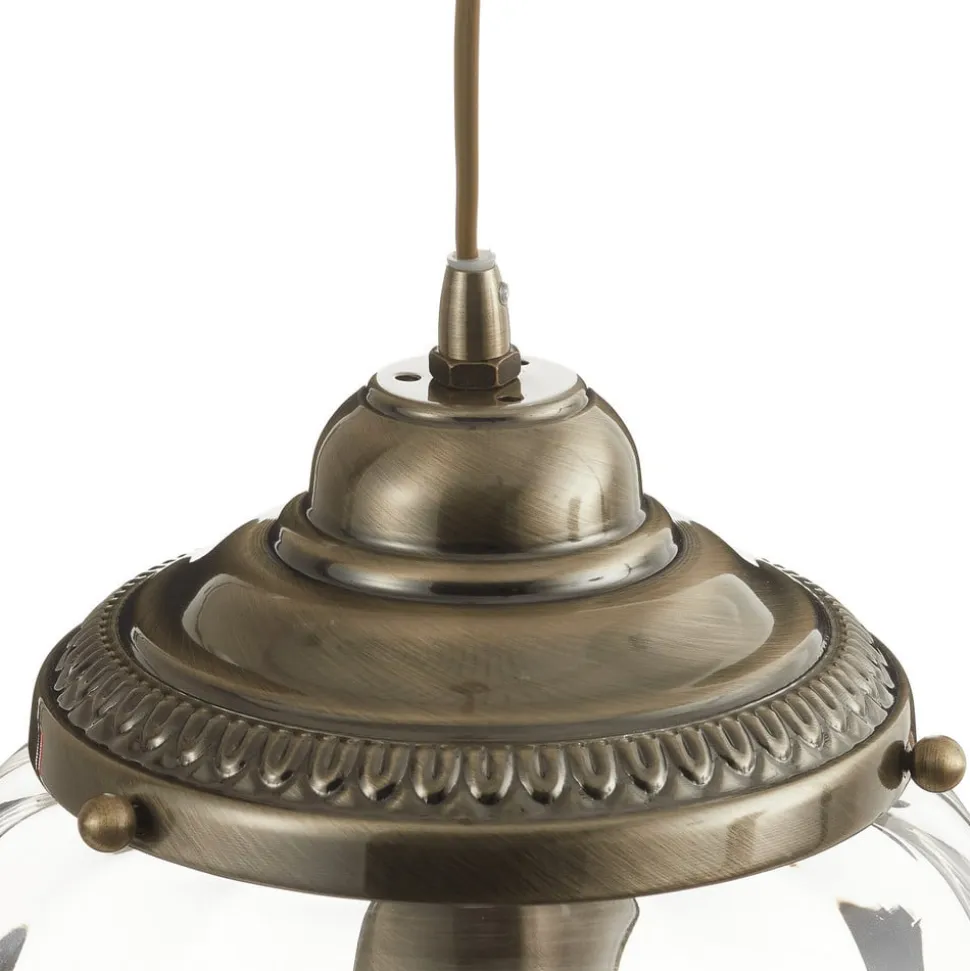 Pineapple pendellampe, antik messing