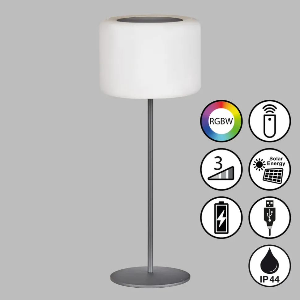 Pino LED-akku-bordlampe, solar, sandsort
