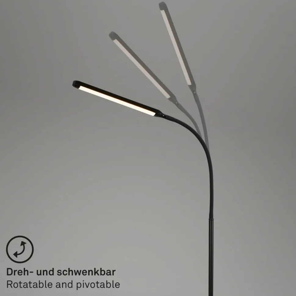 Pivaz LED-gulvlampe justerbar berøringsdæmper sort