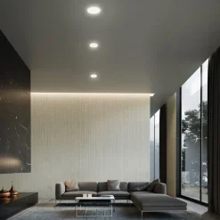 Plat LED-indbygningsspot, hvid, Ø 10 cm, 4.000K