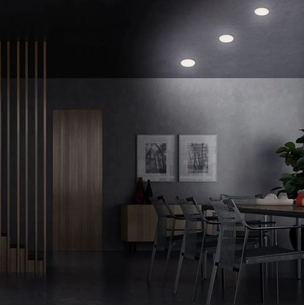 Plat LED-indbygningsspot, hvid, Ø 10 cm, 4.000K
