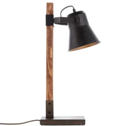 Plow bordlampe, sort/mørkt træ