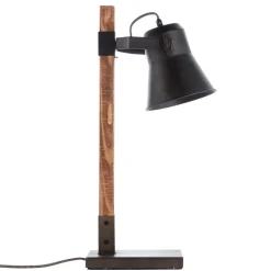 Plow bordlampe, sort/mørkt træ